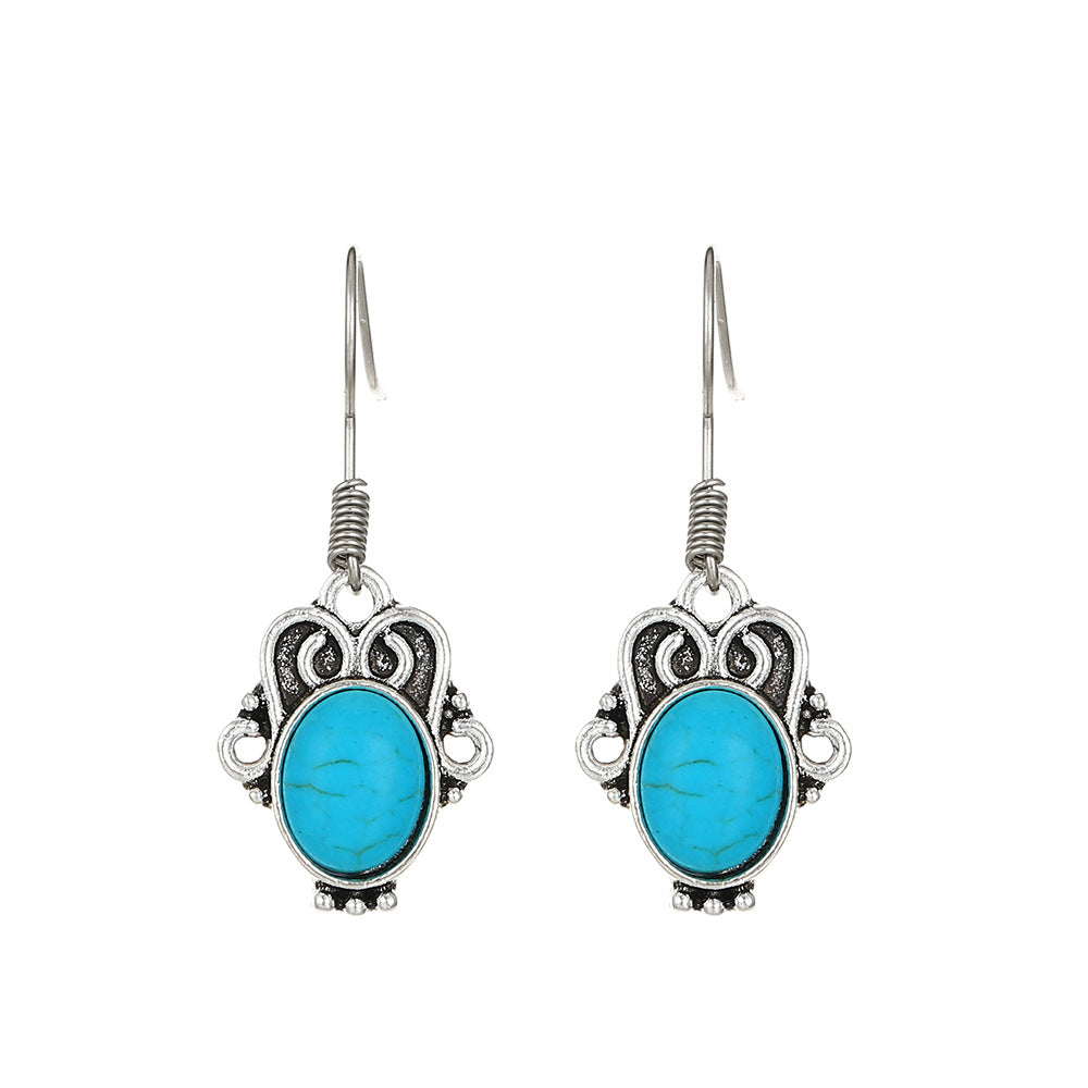 Wholesale Colorful gemstone earrings turquoise earrings